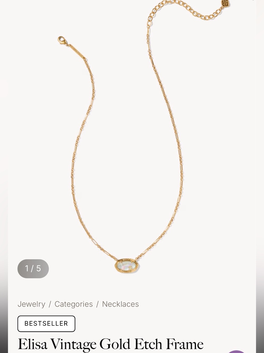 KENDRA SCOTT | Yellow Rose | Vintage Gold Short Pendant Necklace Opal